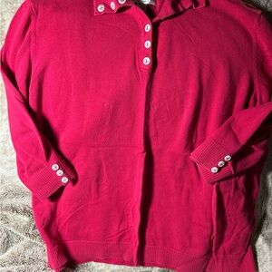 Christopher & Banks Red V-Neck Sweater